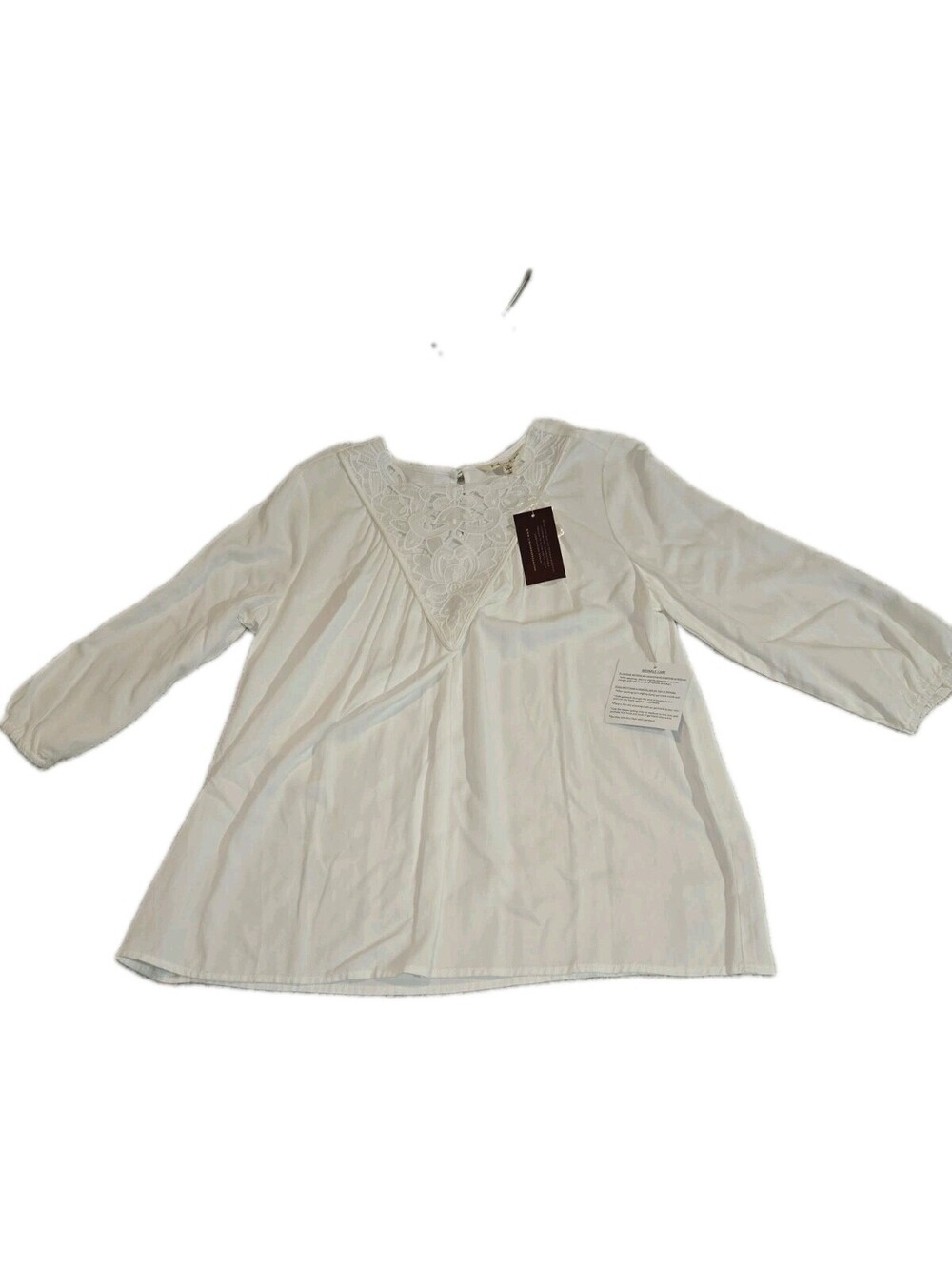 Linda Anderson Top NWT Peasant Embroidered Yoke Chunky Lace Modest Cottage Core